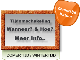 ZOMERTIJD / WINTERTIJD Tijdomschakeling Wanneer? & Hoe? Meer Info.. Zomertijd Datum